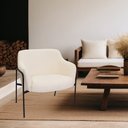Ver imagem 2 de Poltrona Decorativa Jade Base Aço Preto Bouclé Off White - Nexta Casa