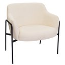Ver imagem 1 de Poltrona Decorativa Jade Base Aço Preto Bouclé Off White - Nexta Casa