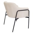 Ver imagem 5 de Poltrona Decorativa Jade Base Aço Preto Bouclé Off White - Nexta Casa