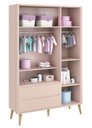 Ver imagem 5 de Guarda-Roupa Retrô 3 Portas Théo New Rosa Fosco com Natural - Reller