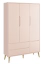 Ver imagem 1 de Guarda-Roupa Retrô 3 Portas Théo New Rosa Fosco com Natural - Reller