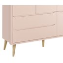 Ver imagem 3 de Guarda-Roupa Retrô 3 Portas Théo New Rosa Fosco com Natural - Reller