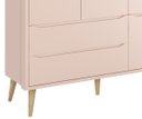Ver imagem 3 de Guarda-Roupa Retrô 3 Portas Théo New Rosa Fosco com Natural - Reller
