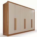 Ver imagem 2 de Guarda-Roupa Casal com 6 Portas e 4 Gavetas Multimóveis Crnvh-GRP146 Cinamomo/Bege