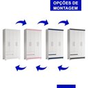Ver imagem 5 de Guarda Roupa Solteiro Olímpia 4 Portas 2 Gavetas Quadriflex Branco/azul - Móveis Albatroz