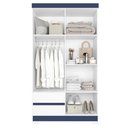 Ver imagem 4 de Guarda Roupa Solteiro Olímpia 4 Portas 2 Gavetas Quadriflex Branco/azul - Móveis Albatroz