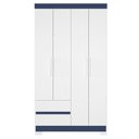 Ver imagem 3 de Guarda Roupa Solteiro Olímpia 4 Portas 2 Gavetas Quadriflex Branco/azul - Móveis Albatroz
