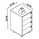 Ver imagem 5 de Gaveteiro Para Escritorio 4 Gavetas Ob001 Branco Pp Branco