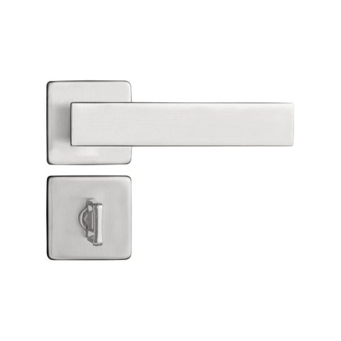 Pado Quadra Fechadura 55mm para Banheiro e Wc Roseta Quadrada Cromado Acetinado