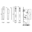 Ver imagem 2 de Pado Quadra Fechadura 55mm para Banheiro e Wc Roseta Quadrada Cromado Acetinado