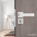 Ver imagem 4 de Pado Quadra Fechadura 55mm para Banheiro e Wc Roseta Quadrada Cromado Acetinado
