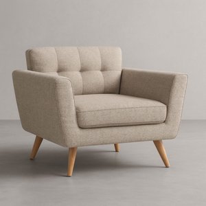 Poltrona Conceito Burn Linho Premium - Bege