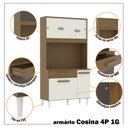 Ver imagem 2 de Armário de Cozinha Completa Compacta 4 Portas 1 Gaveta Amélia Atacama Aramóveis