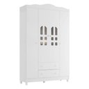 Ver imagem 2 de Quarto de Bebê New Selena 4 Portas com Berço Lila e Cômoda Gran Selena Branco Brilho e Colchão