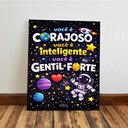Ver imagem 4 de Kit 3 Quadro Decorativo Galáxia Frases Infantil Criança Qualidade Premium Moderno 40x28cm
