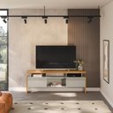 Ver imagem 3 de Rack Esmeralda Tv de até 70" Nature/off White Linea Brasil