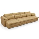 Ver imagem 1 de Sofá Retrátil para Sala de Estar 5 Lugares 379cm Riza S03 Couro Soft Bege - Lyam Decor