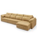 Ver mais imagens de Sofá Retrátil para Sala de Estar 5 Lugares 379cm Riza S03 Couro Soft Bege - Lyam Decor