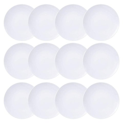 12 Pratos para Pão Tramontina Pequeno Branco Porcelana 16cm Café da Manhã Sophia
