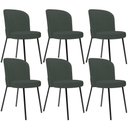 Ver imagem 1 de Kit 6 Cadeiras Sala de Jantar Estofada Gavi L02 Linho Verde Musgo - Lyam Decor