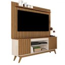Ver imagem 2 de Rack com Painel para Tv até 65 Polegadas Éter 2 Portas Ripado Off White/freijó - Pnr Móveis