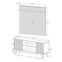 Ver imagem 4 de Rack com Painel para Tv até 65 Polegadas Éter 2 Portas Ripado Off White/freijó - Pnr Móveis