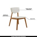 Ver imagem 3 de Kit 4 Cadeiras Decorativas Sala de Jantar Madeira Maciça Lang Linho Off White/Freijó - Gran Belo