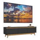Ver imagem 5 de Rack para TV até 80 Polegadas 180cm 3 Portas Retrô Multimóveis MP1103 Preto-Madeirado