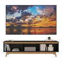 Ver imagem 4 de Rack para TV até 80 Polegadas 180cm 3 Portas Retrô Multimóveis MP1103 Preto-Madeirado