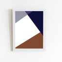 Ver imagem 1 de Geométrico Minimalista Quadro Moldura Branca 60x40cm