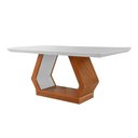 Ver imagem 7 de Conjunto Mesa Jantar Alvorada 6 Lugares Tampo MDF com Cadeiras Londrina Estofadas Imbuia-Bege 180cm