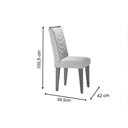 Ver imagem 2 de Conjunto Mesa Jantar Alvorada 6 Lugares Tampo MDF com Cadeiras Londrina Estofadas Imbuia-Bege 180cm