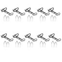 Ver imagem 1 de Kit 10 Suportes Teto Taças Suspenso 25cm Reto Preto Fosco