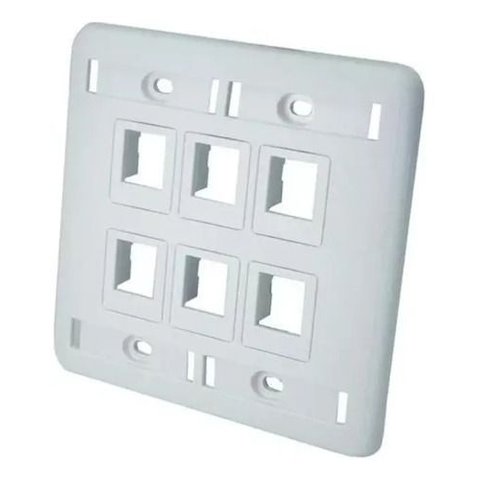 Espelho Plano 4x4 6p C/ 4 Tampas Cegas Branco Gerp