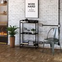 Ver imagem 2 de Kit Escritório Estante Areta 3 Prateleiras com Mesa Industrial Aspen 120cm C01 Onix - Lyam Decor