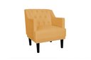 Ver imagem 2 de Kit 2 Poltronas Decorativa Alice Couro Amarelo Pés Madeira Ms Decor