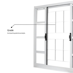 Janela de Aço de Correr 100x120cm 4 Folhas com Grade Minas Sul MGM - 8