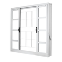 Ver imagem 3 de Janela de Aço de Correr 100x120cm 4 Folhas com Grade Minas Sul MGM Branco