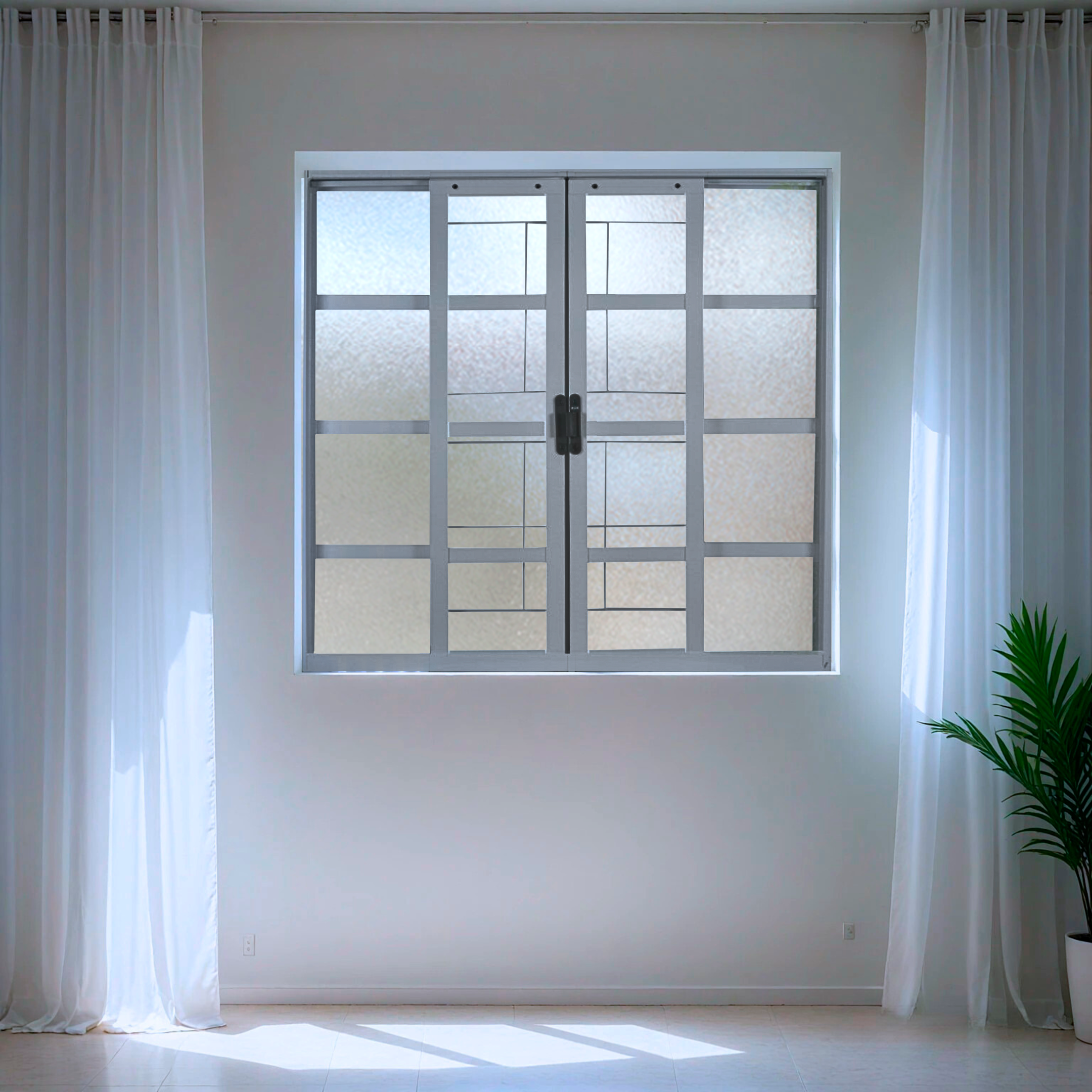 Janela de Aço de Correr 100x120cm 4 Folhas com Grade Minas Sul MGM - 9