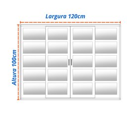 Janela de Aço de Correr 100x120cm 4 Folhas com Grade Minas Sul MGM - 10