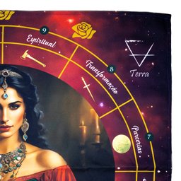 Toalha Tarot Tecido Exú Bandeira Cigana 70cm- Escolha Modelo:toalha Cigana do Oriente - 4