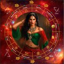 Ver imagem 1 de Toalha Tarot Tecido Exú Bandeira Cigana 70cm- Escolha Modelo:toalha Cigana do Oriente