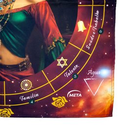 Toalha Tarot Tecido Exú Bandeira Cigana 70cm- Escolha Modelo:toalha Cigana do Oriente - 3