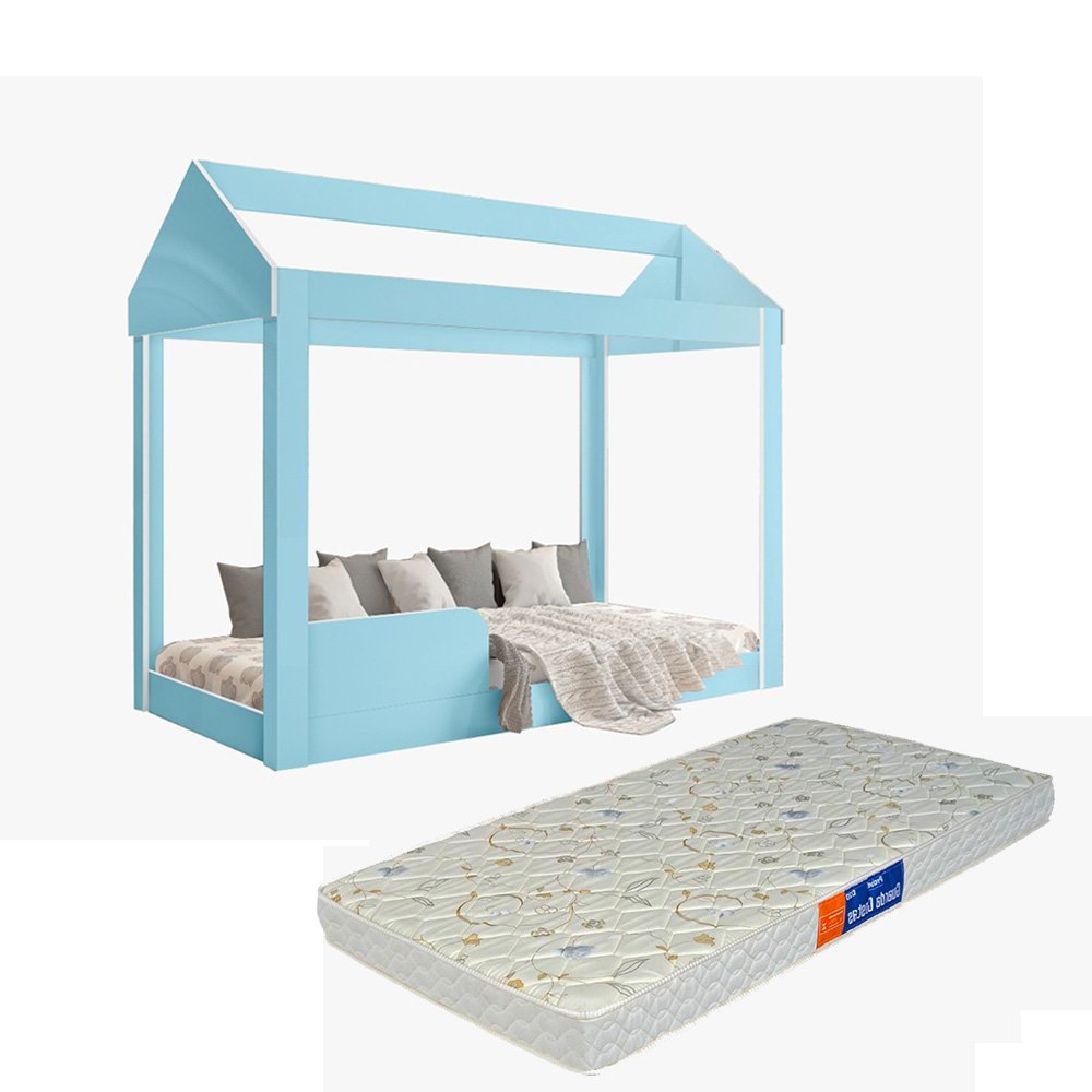 Cama Infantil Montessoriana Crystal Com Colchão - Água - 1