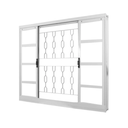 Ver imagem 2 de Janela de Aço de Correr 100x100cm 4 Folhas com Grade Minas Sul MGM Branco