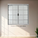 Ver imagem 4 de Janela de Aço de Correr 100x100cm 4 Folhas com Grade Minas Sul MGM Branco