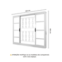 Ver imagem 3 de Janela de Aço de Correr 100x100cm 4 Folhas com Grade Minas Sul MGM Branco