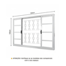 Janela de Aço de Correr 100x120cm 4 Folhas com Grade sem Vidro Minas Sul Mgm - 3
