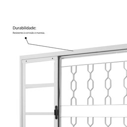 Janela de Aço de Correr 100x120cm 4 Folhas com Grade Minas Sul MGM - 4