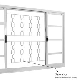 Janela de Aço de Correr 100x120cm 4 Folhas com Grade Minas Sul MGM - 3